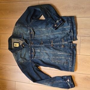 AMERICANINO Distressed Indigo Denim Jacket size L